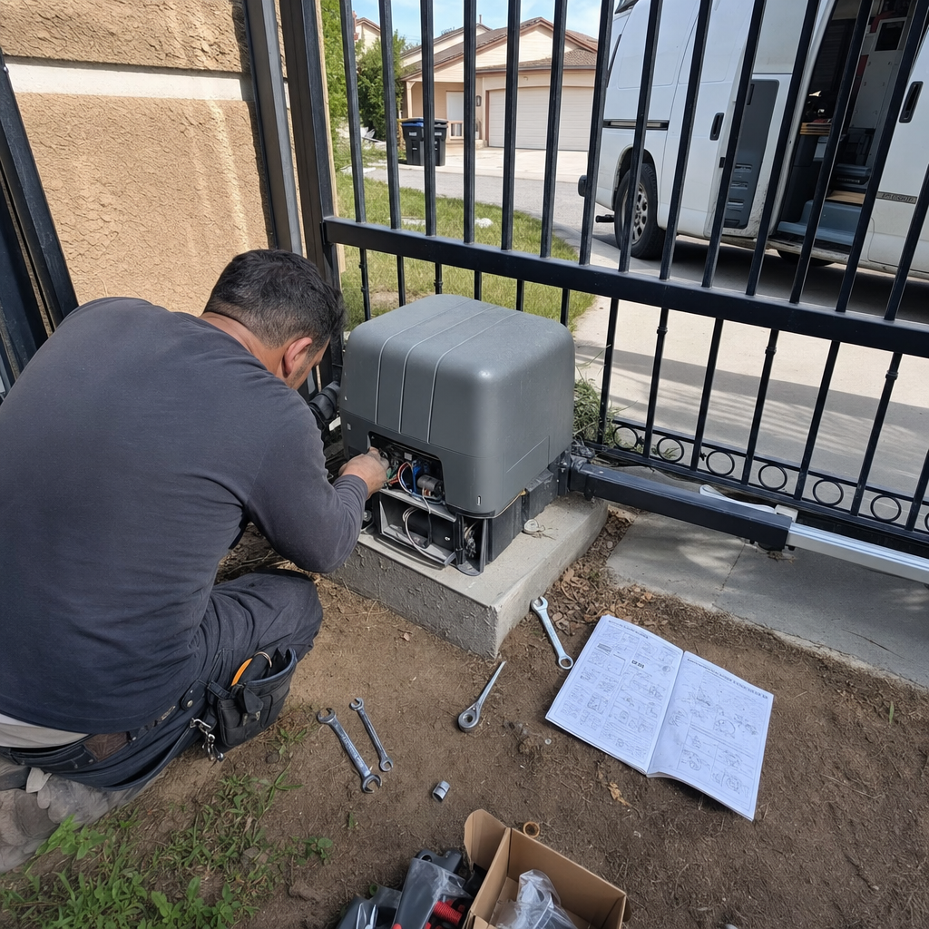 Gate motor and opener repair by a technician